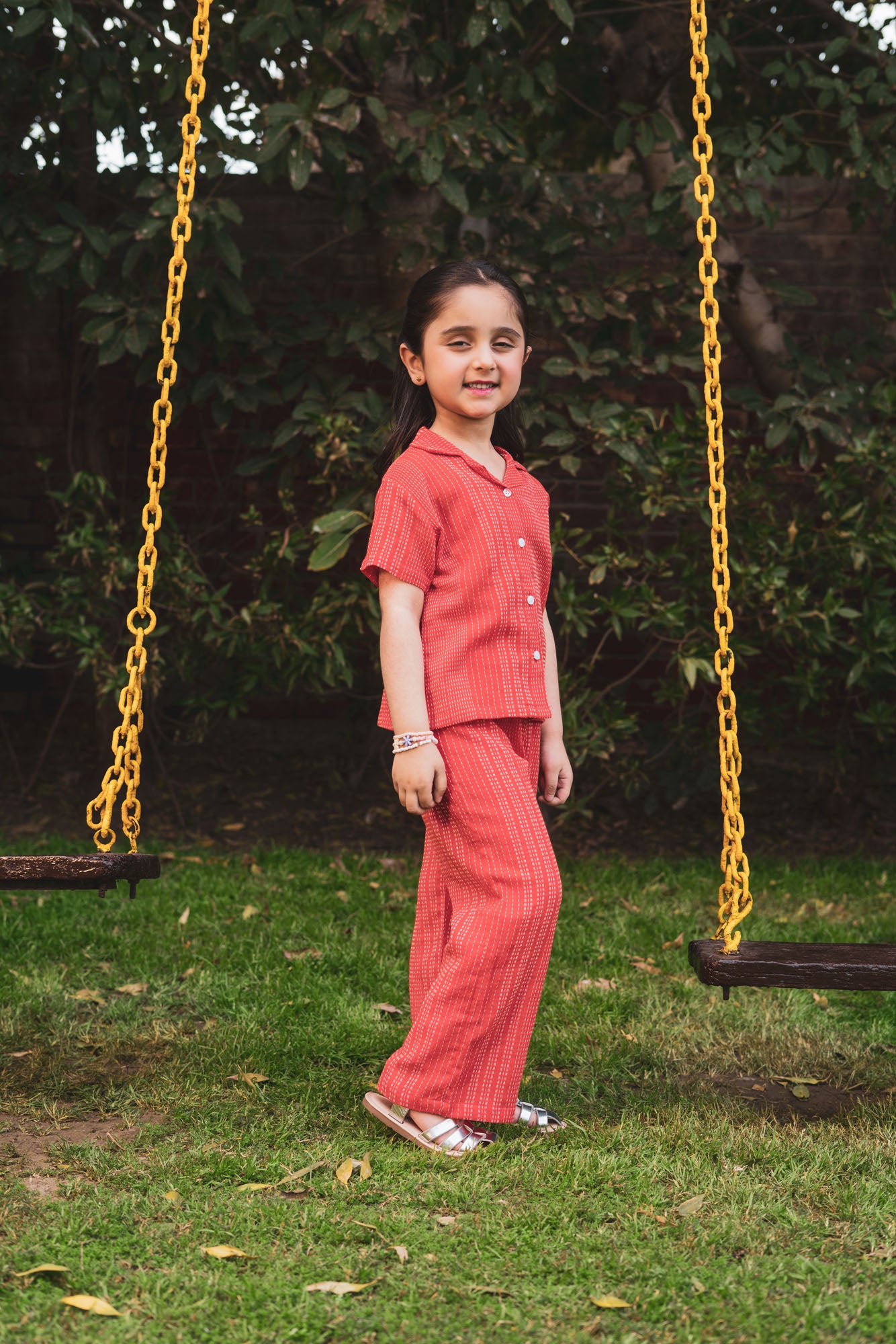 Coral Textured Co-Ord Set