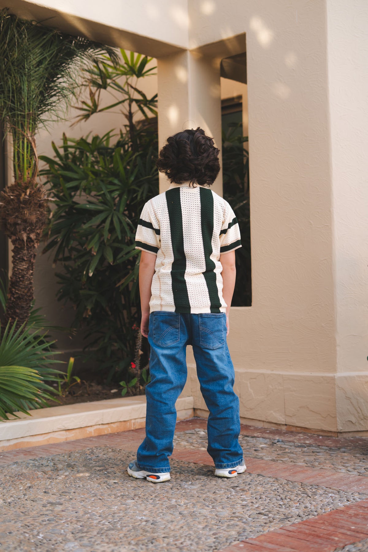 Striped Knitted Polo Shirt