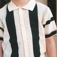 Striped Knitted Polo Shirt