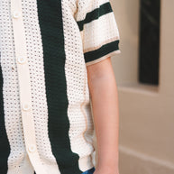 Striped Knitted Polo Shirt