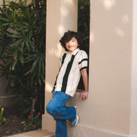 Striped Knitted Polo Shirt