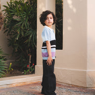 Striped Knitted Polo Shirt