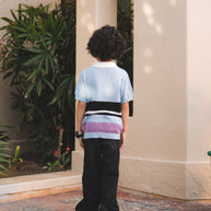 Striped Knitted Polo Shirt