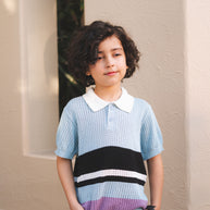 Striped Knitted Polo Shirt