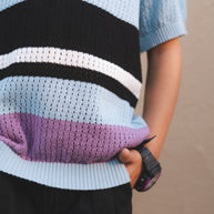 Striped Knitted Polo Shirt