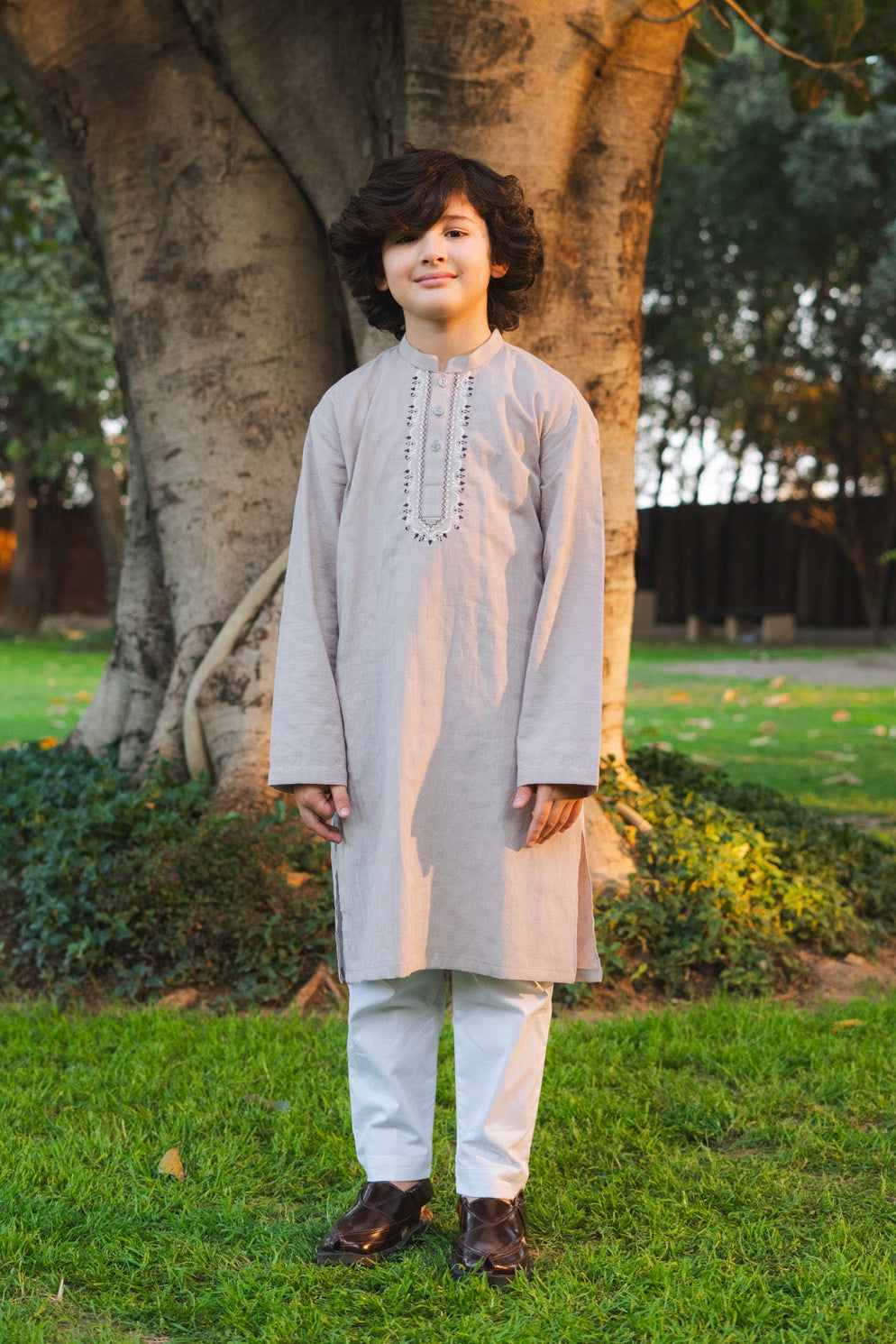 Embroidered Cotton Kurta