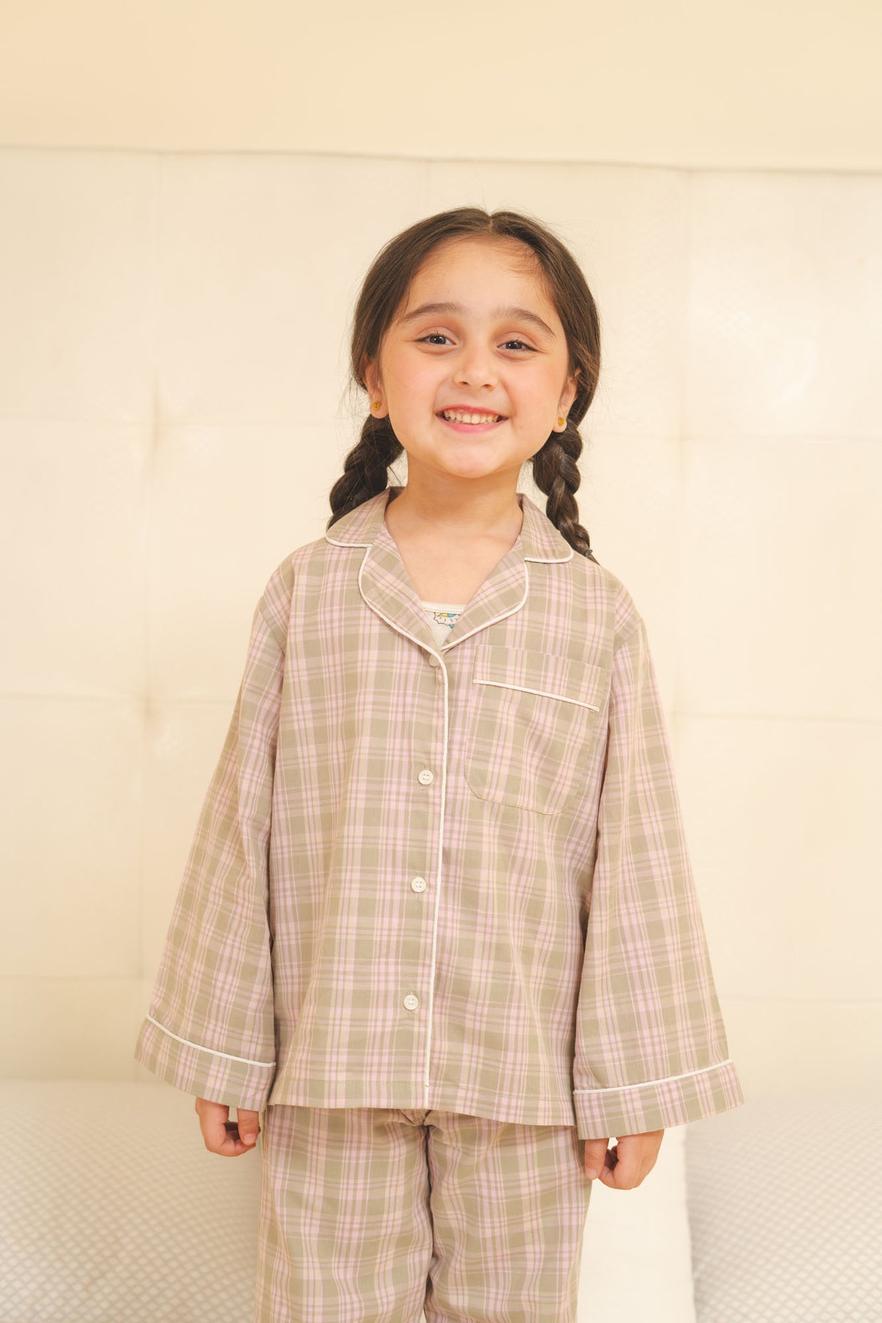 Plaid Cotton Night Suit