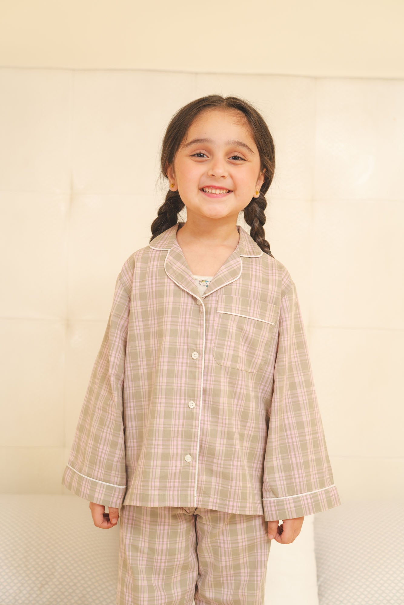 Plaid Cotton Night Suit