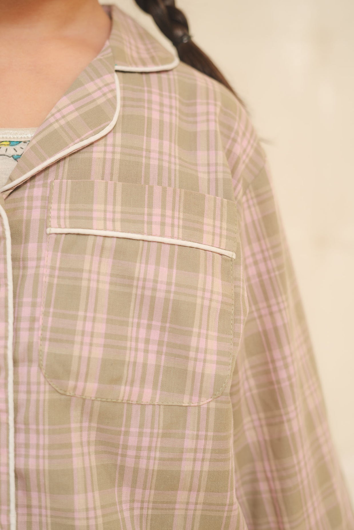 Plaid Cotton Night Suit