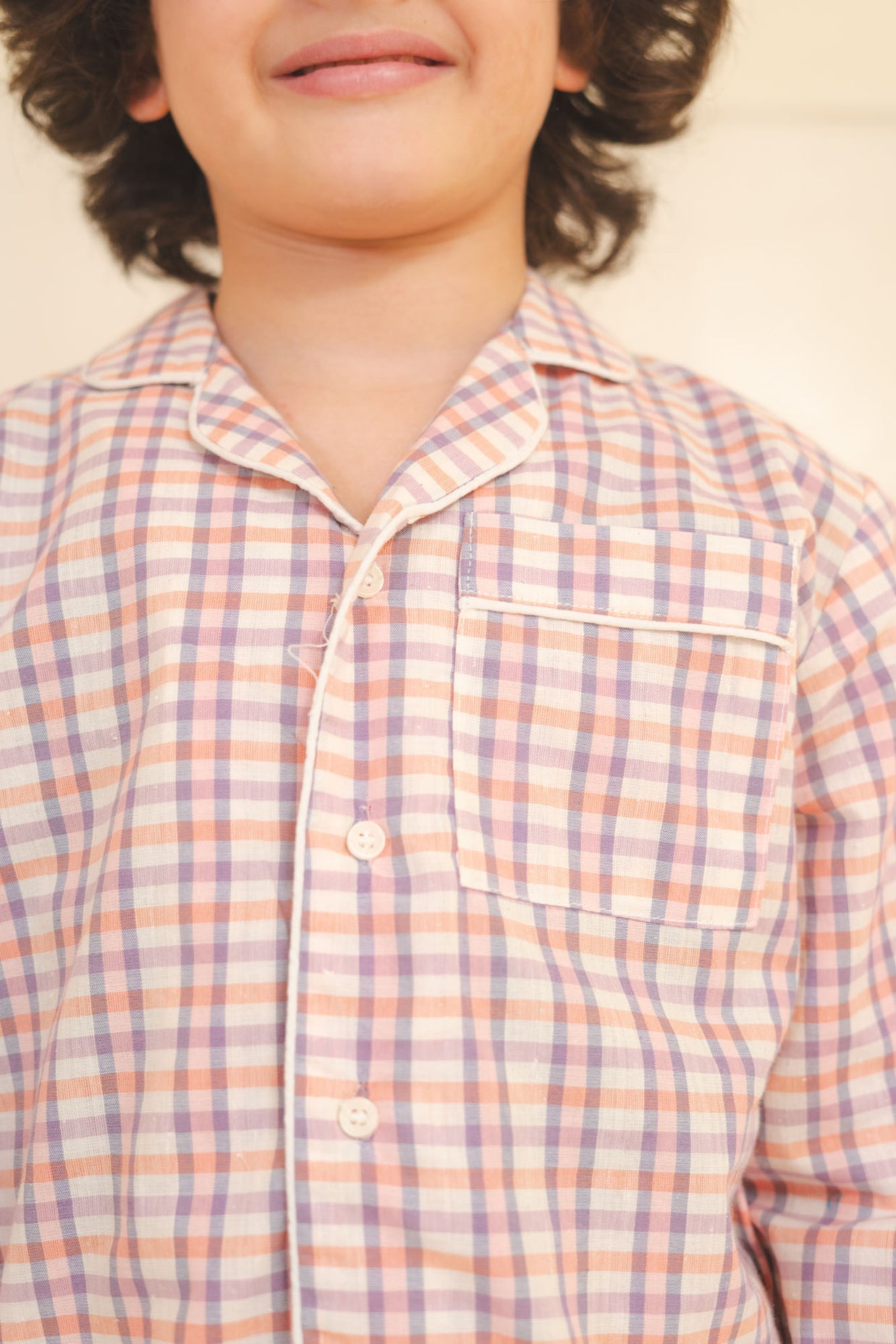 Plaid Cotton Night Suit