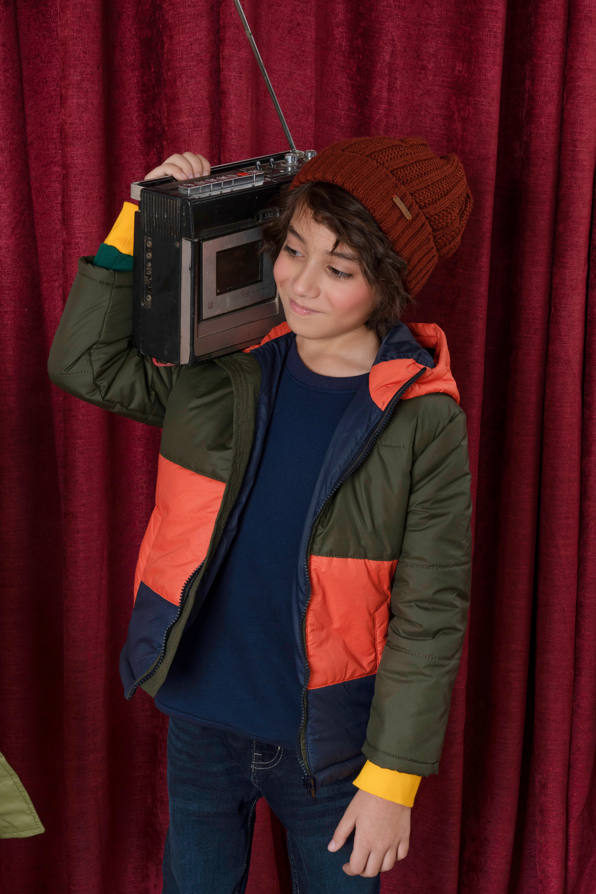 Boys Puffer Hooded Zipper Jacket